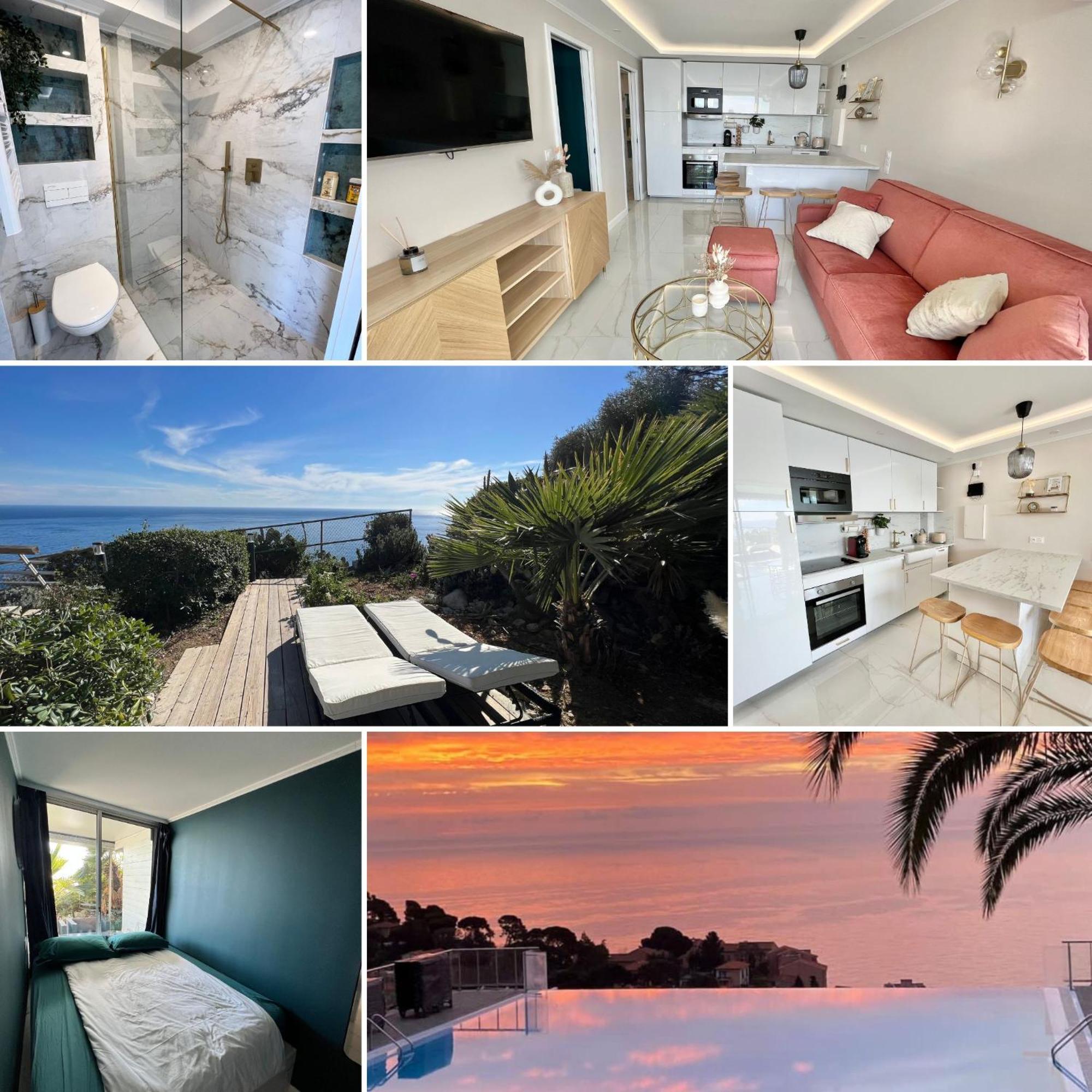 Luxueux Appartement - Vue Mer - Piscine - Free Parking - Monaco Кап д'Аил Екстериор снимка