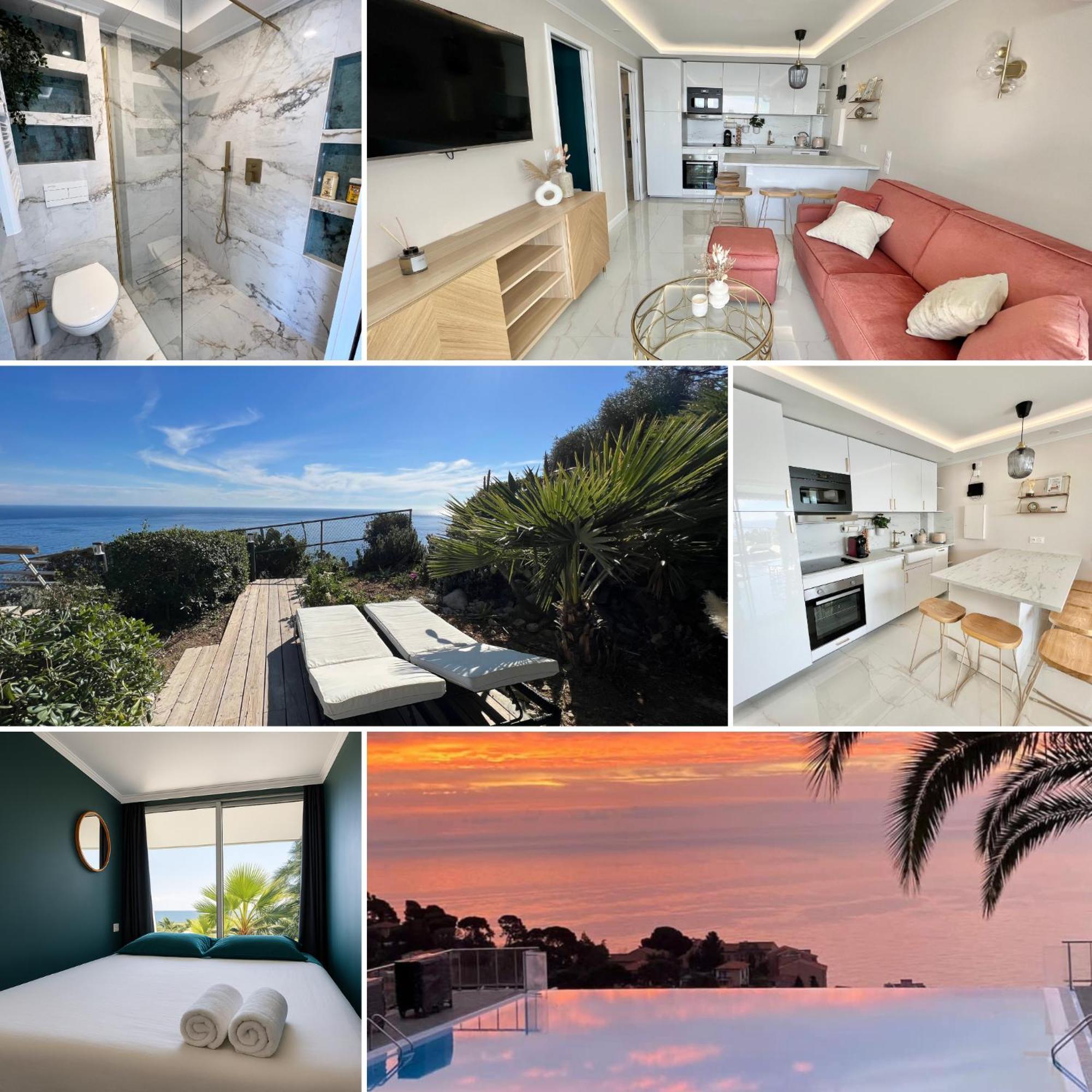 Luxueux Appartement - Vue Mer - Piscine - Free Parking - Monaco Кап д'Аил Екстериор снимка